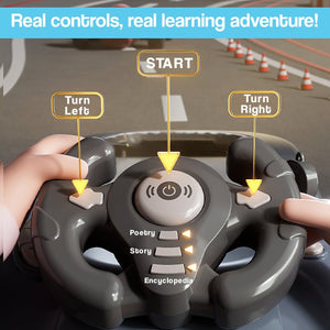 TurboRace Interactive Game Set steering wheel controller with real controls and learning adventure features