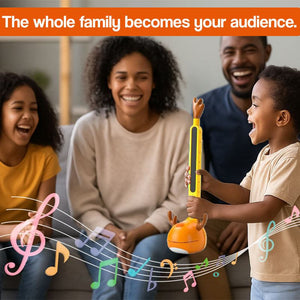 Easy-to-use adorable elk guitar toy for kids with touch-sensitive neck and vibrato effects