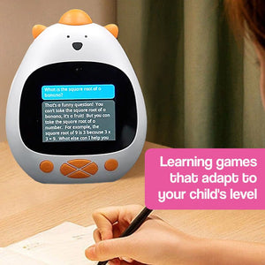 AI Powered RiseBuddy smart learning alarm clock with colorful touchscreen and playful AI features for kids