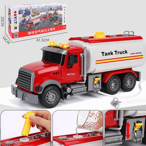 Oversized timber transport toy truck with crane, lights, and music for kids aged 4-6