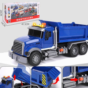 Oversized timber transport toy truck with crane made of durable plastic, featuring lights and music for kids aged 4-6