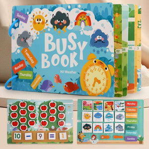 Colorful early education busy book with reusable stickers and themed puzzles for children aged 4-6 years