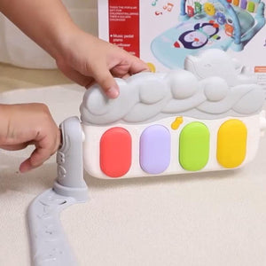 Baby Foot-Piano Fitness Rack with hanging rattles and soft fabric for newborns 0-36 months
