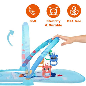 Baby Foot-Piano Fitness Rack with hanging rattles for newborns play and development