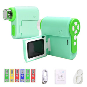 3-in-1 PocketScope handheld digital microscope with built-in 2-inch color LCD screen and USB charging cable