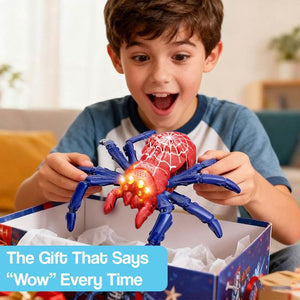 2-in-1 climbing and crawling RC spider toy climbing wall with remote control and light-up eyes