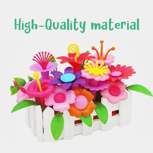 Educational garden building flower toy set for kids aged 3+, promoting creativity and motor skills development