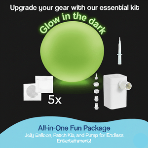 Giant Jelly Balloon Ball kit with pump, glow-in-the-dark balloon, and patch repair accessories for outdoor fun