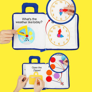 My First Portable Fun Montessori activity book for toddlers with interactive skill-building pages