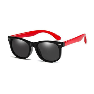 Colorful kids polarized sunglasses with flexible unbreakable rubber frames for UV protection and clear view