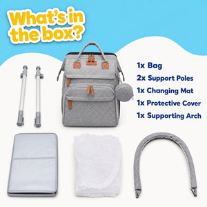 2-in-1 Baby Travel Bed & Diaper Bag Backpack