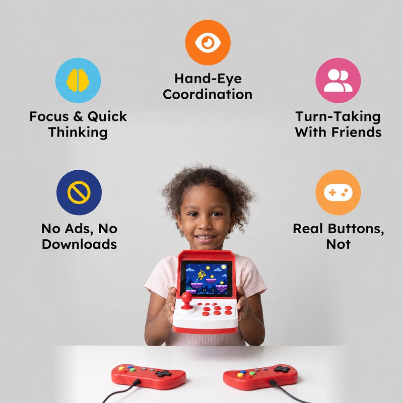 Mini Arcade Retro Game Console with Two Controllers