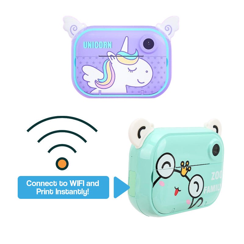 Kid Instant Print Camera kids wireless instant print camera with unicorn and zoo animal designs for creative photography fun