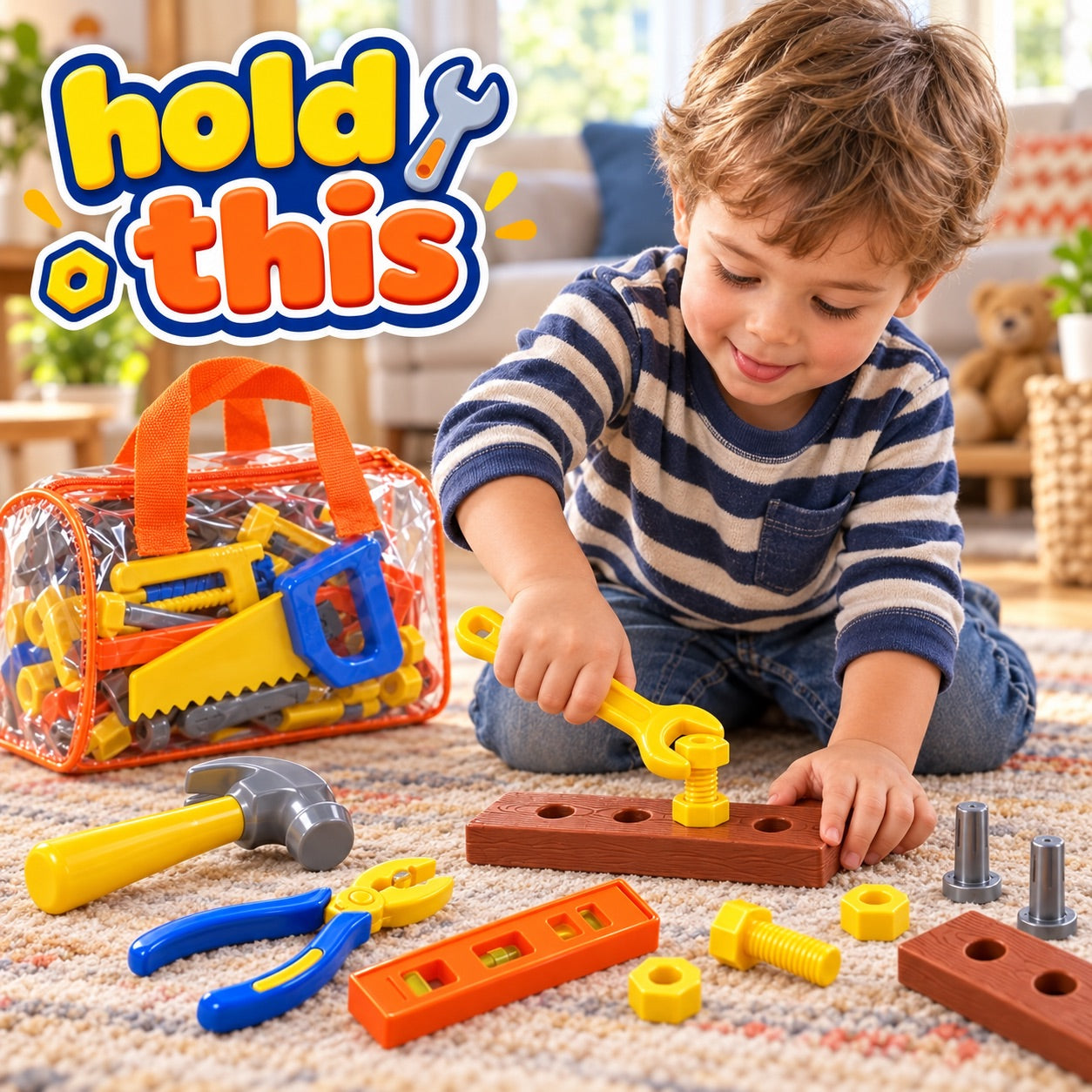 Kids Pretend Play Tool Set with Carry Bag