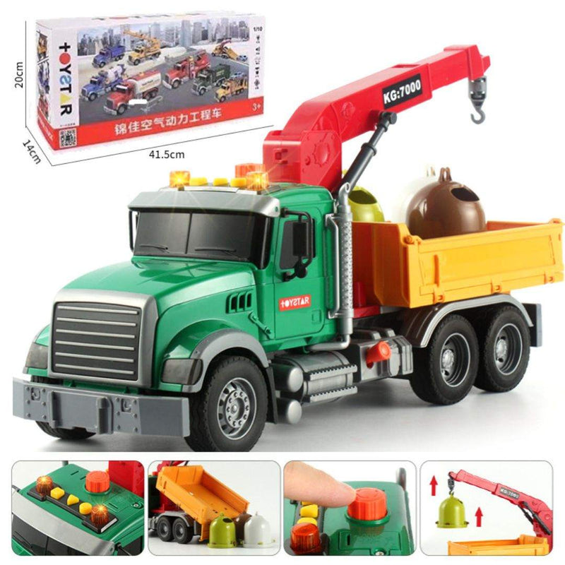 Oversized Timber Transport Toy Truck with Crane