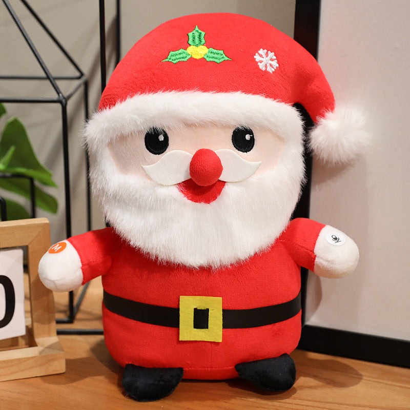 AI Plush Panda and Santa Claus soft plush toys with musical function and holiday design