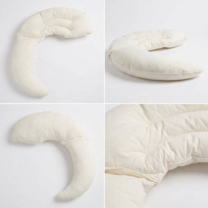Little Moon Baby Pillow crescent-shaped soft cotton toddler pillow with U-groove and crescent tail for ages 0-5