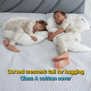 Little Moon Baby Pillow crescent-shaped soft cotton pillow for babies and toddlers ages 0-5 with U-groove and crescent tail