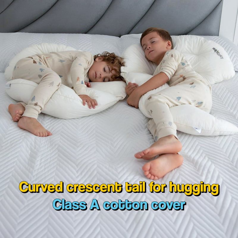 Little Moon Baby Pillow crescent-shaped soft cotton pillow for babies and toddlers ages 0-5 with U-groove and crescent tail