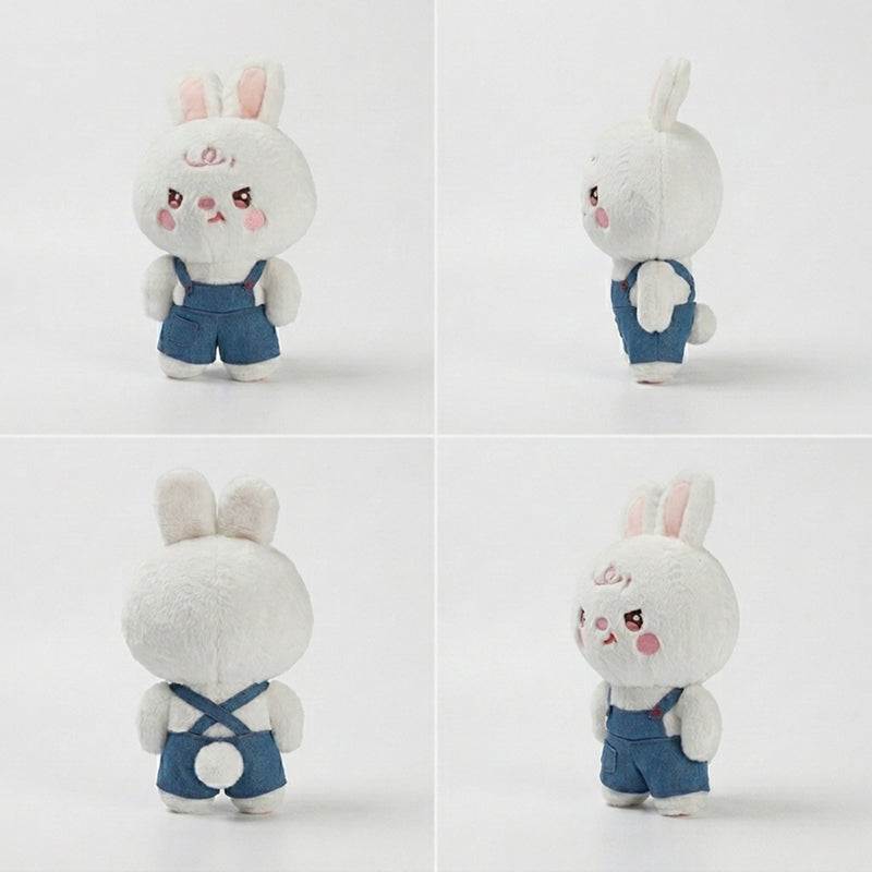 My Little Robo Bunny AI-powered soft robotic bunny toy in blue denim overalls