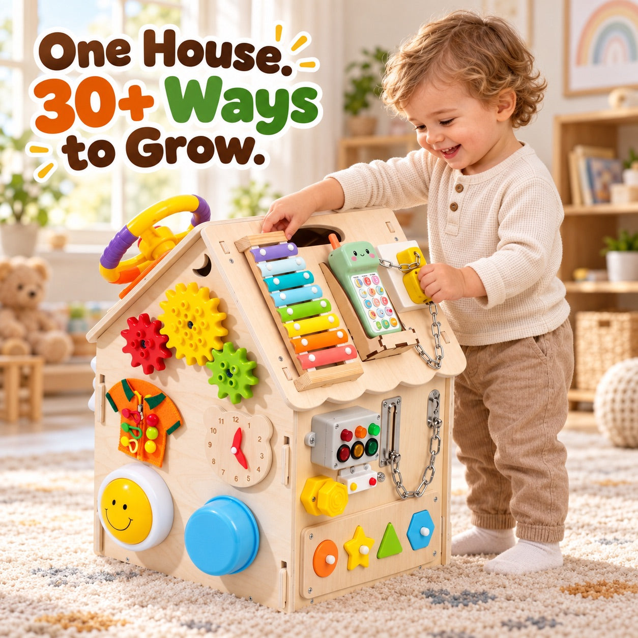 Wooden Montessori Busy House