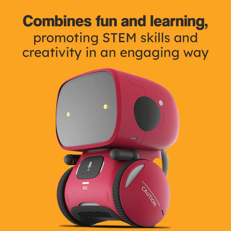 Robby the Robot interactive STEM learning toy for kids with voice recognition and educational games