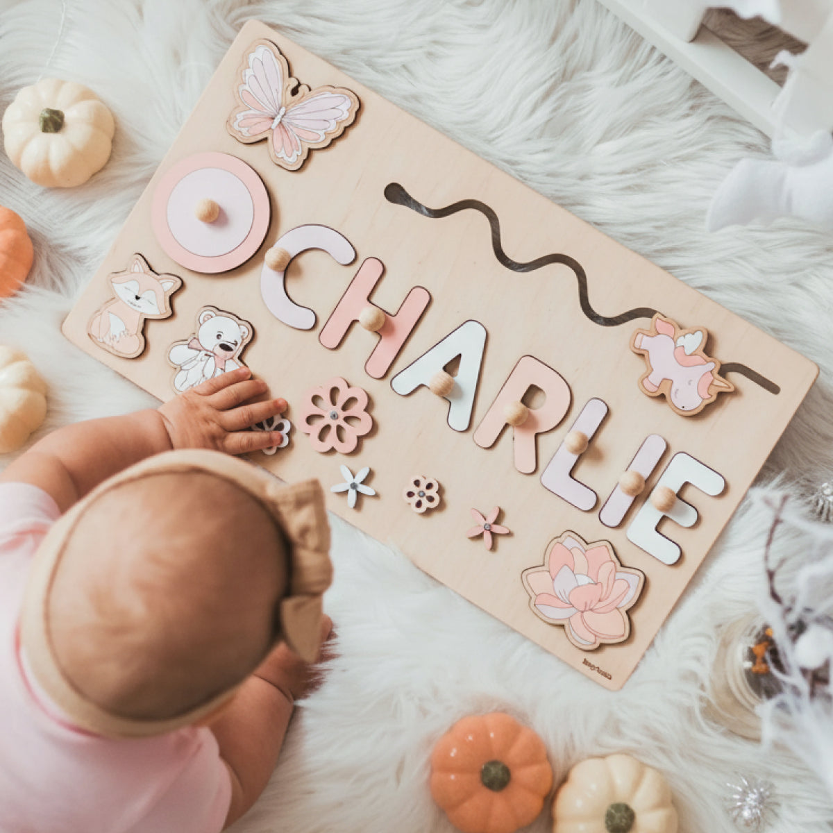 Custom Name Montessori Wooden Board - Halloween Collection