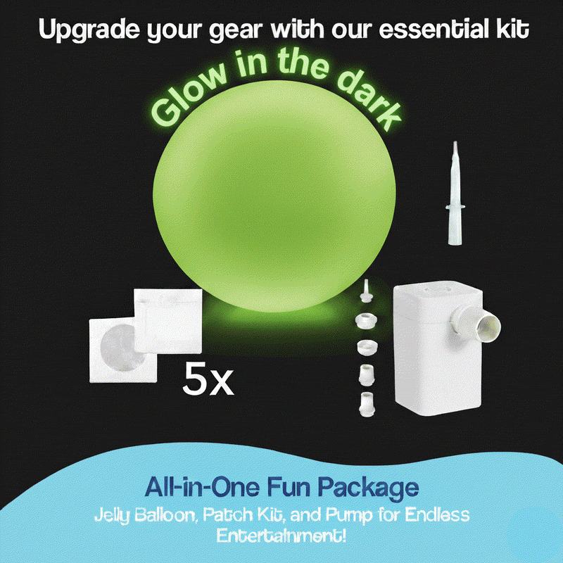 Glow in the dark Giant Jelly Balloon Ball kit with pump and patch accessories for outdoor fun