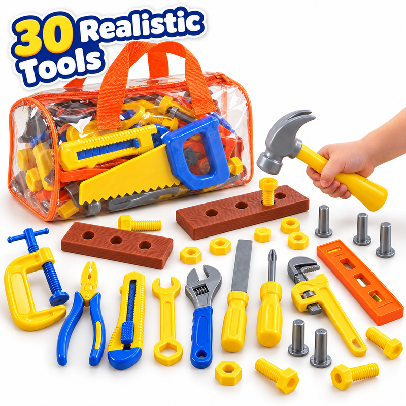 Kids Pretend Play Tool Set with Carry Bag – for kids ages 3–9