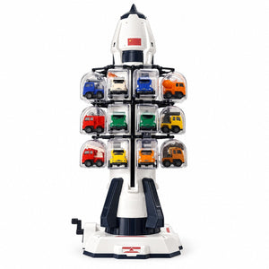 Space Rocket Parking Garage with Die-Cast Cars