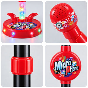 Kids Light-Up Karaoke Microphone with Adjustable Stand