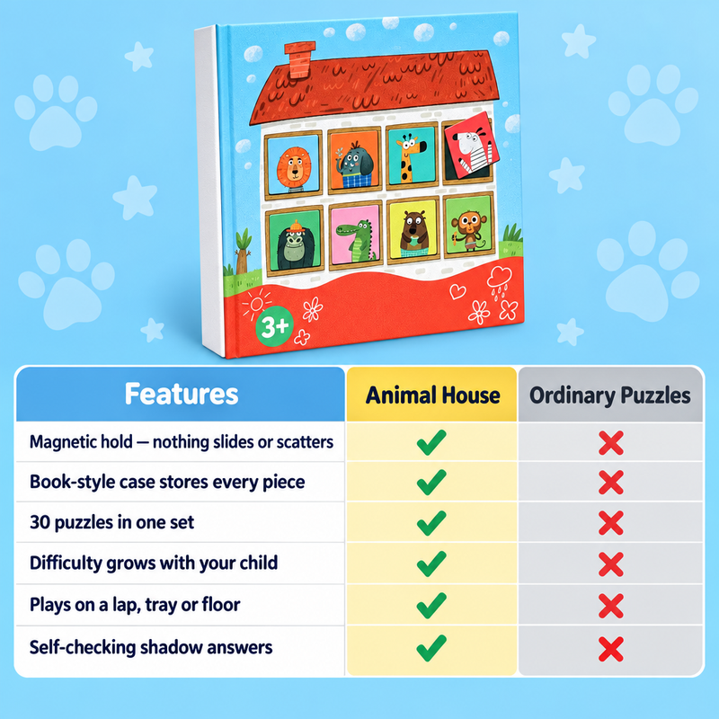 Magnetic Animal House Matching Game