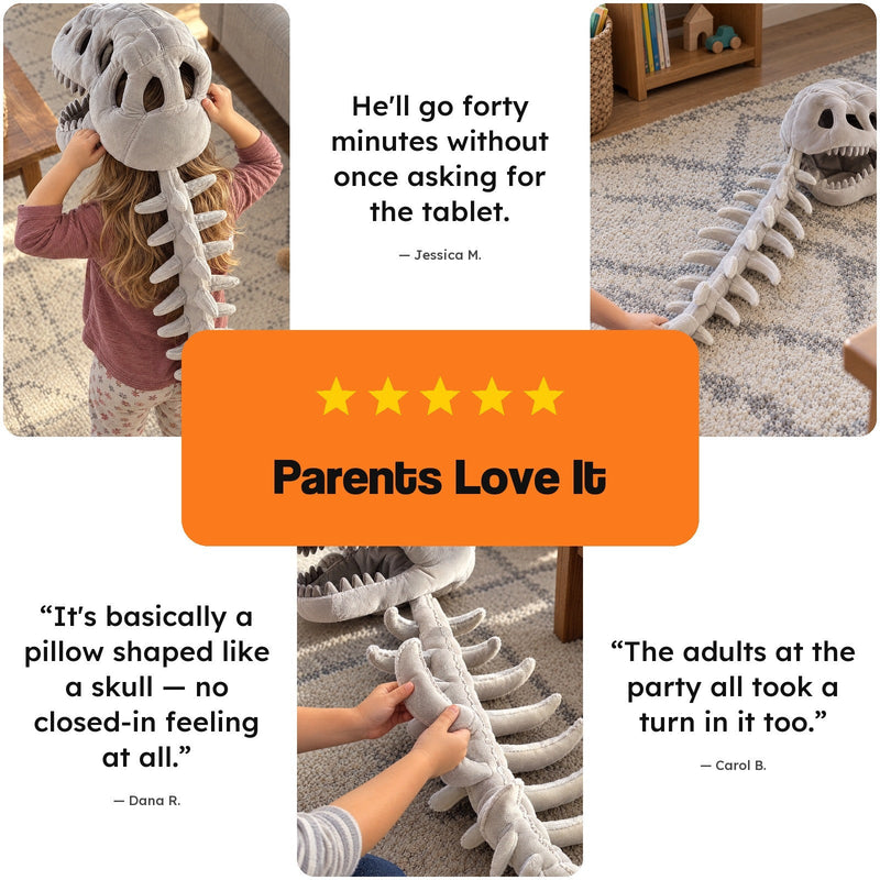Wearable Plush Dinosaur Skeleton Costume