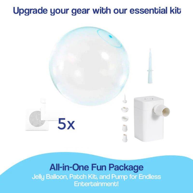 Giant Jelly Balloon Ball kit with inflatable balloon, patch kit, and pump for outdoor fun and active play