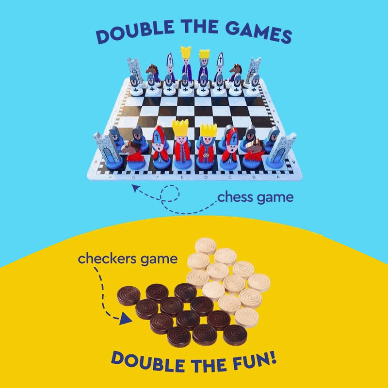 Educational Wooden Cartoon Chess Set - Halloween Collection