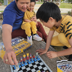 Educational Wooden Cartoon Chess Set